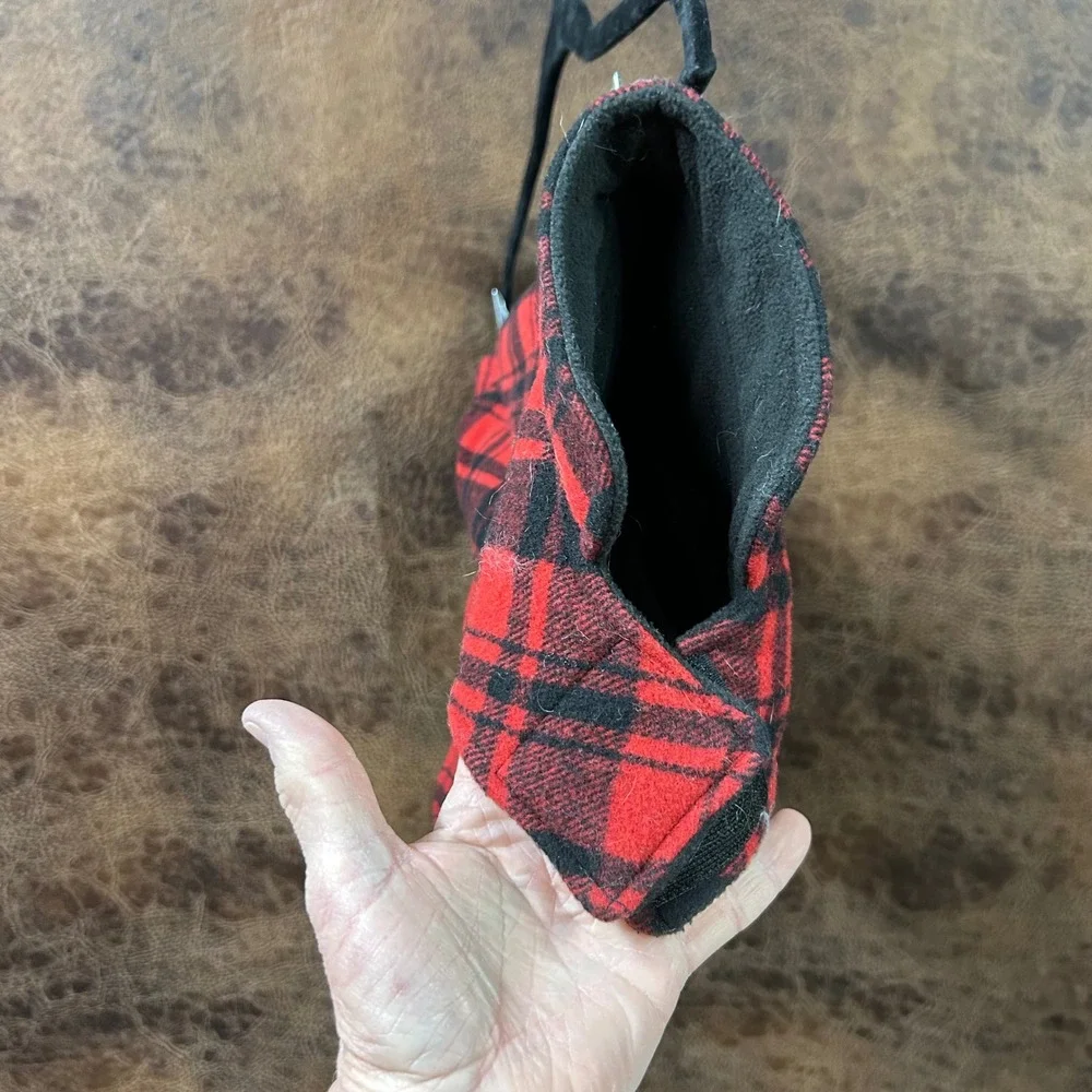 Bailey‎ & Bella Red Black Plaid Dog Pet Jacket Velcro Closure. Faux Leather